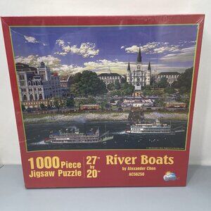 River Boats Alexander Chen Jigsaw Puzzle Sunsout 1000 Piece 27x20